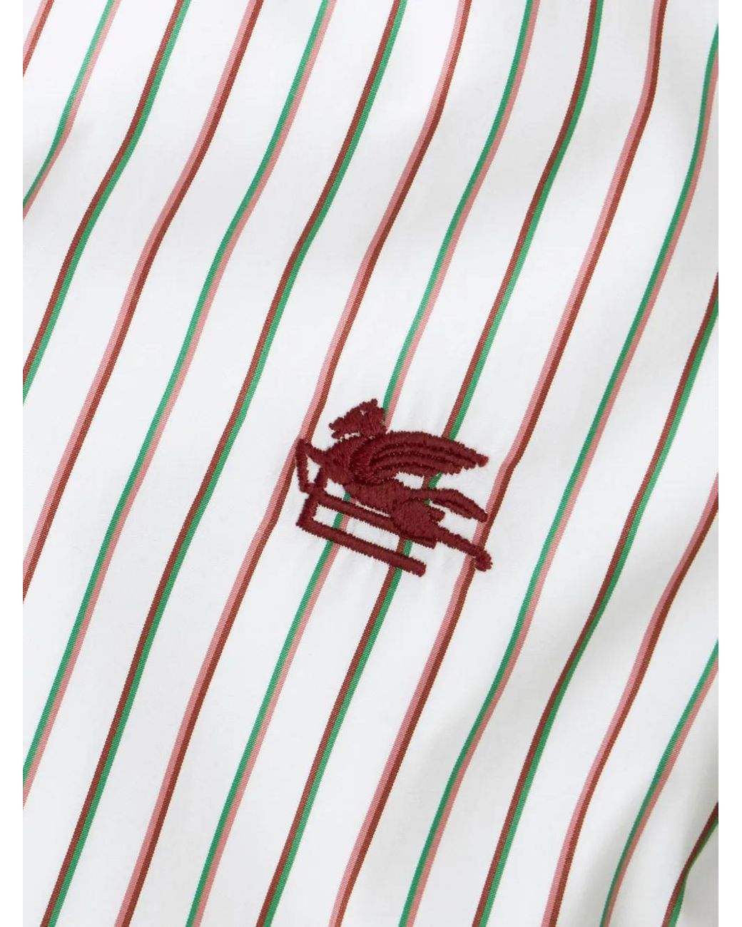 Etro White Camicia A Righe Con Logo for men