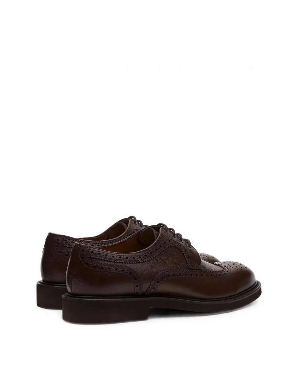 Lottusse Brown Baltimore Brogue-Detail Derby Shoes for men