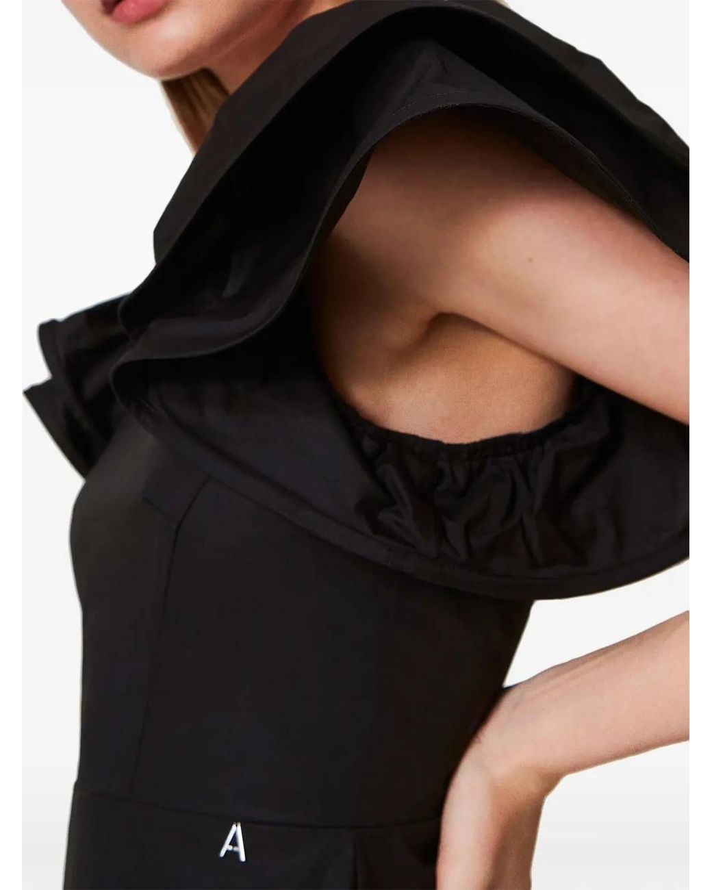 Twinset Black Ruffled Mini Dress