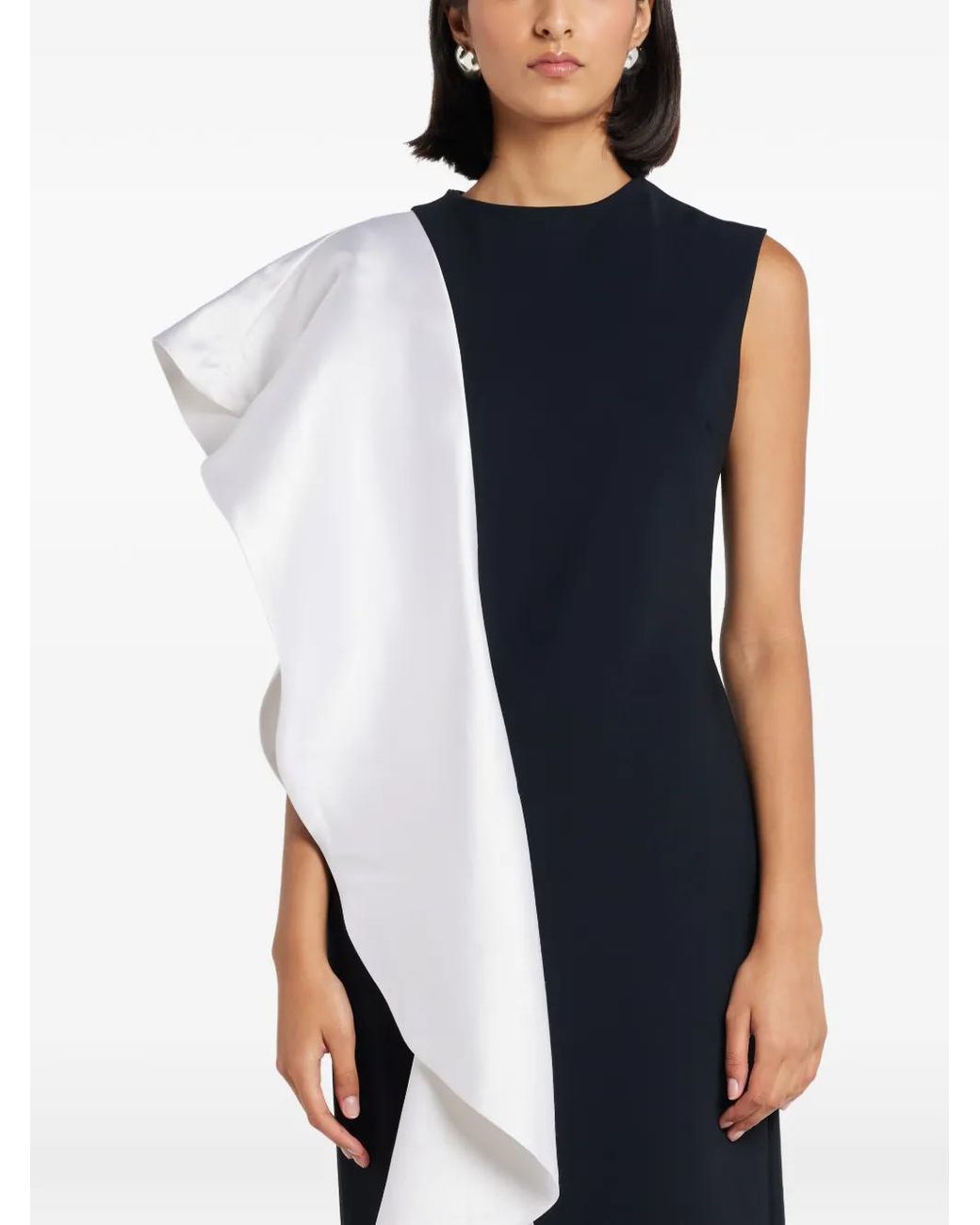 Greta Constantine Blue Ruffled Eglinton Dress