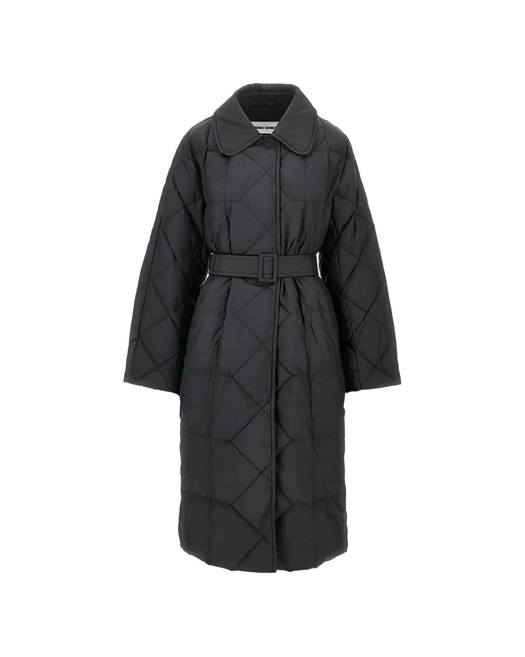 Ienki Ienki Black Ennio Quilted Belted Coat
