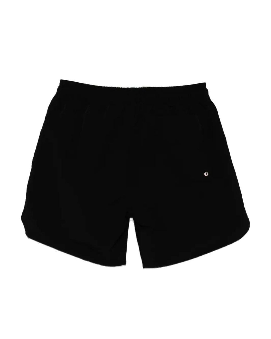 Rhude Black Logo-Embroidered Drawstring Swim Shorts for men