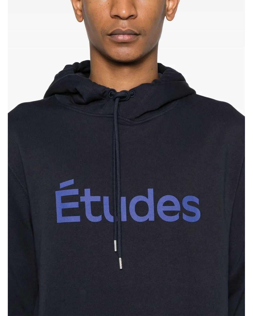 Etudes Studio Blue Logo-Print Hoodie