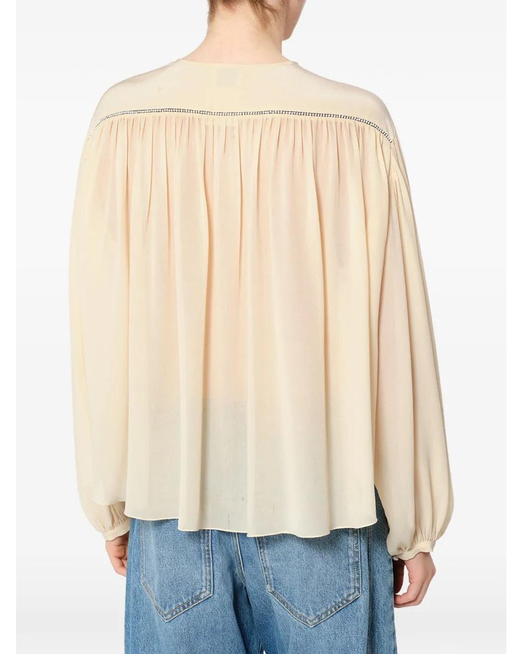 Isabel Marant Natural Blouse Nuna En Soie À Coupe Fluide