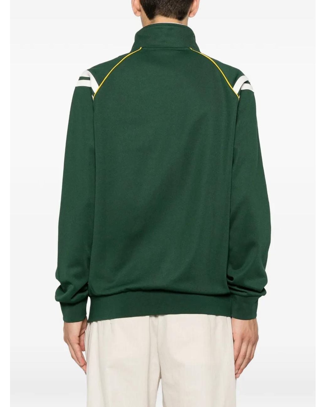 Sergio Tacchini Green Logo-Embroidered Stripe-Detail Track Jacket for men