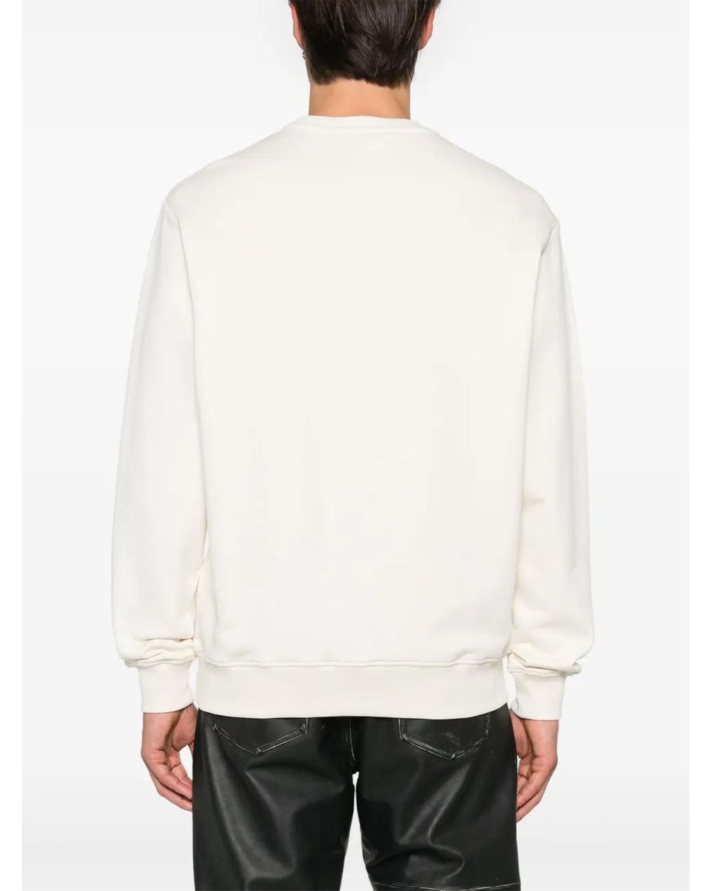 Just Cavalli Natural Cotton Jersey Crewneck Logo Sweatshirt for men