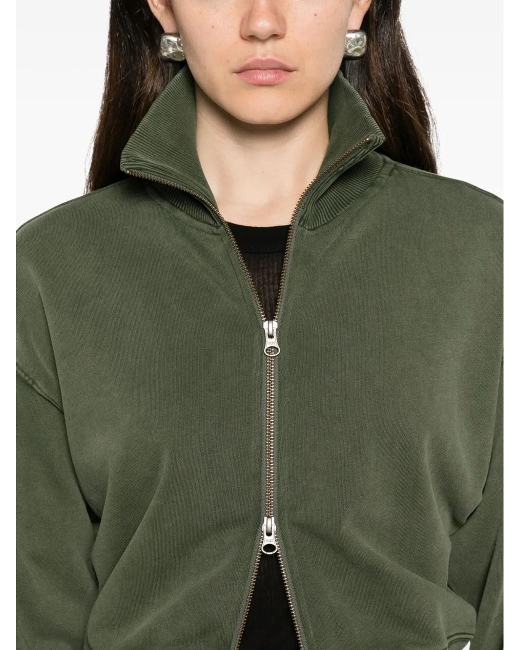 Bobi Sweater Met Rits in het Green