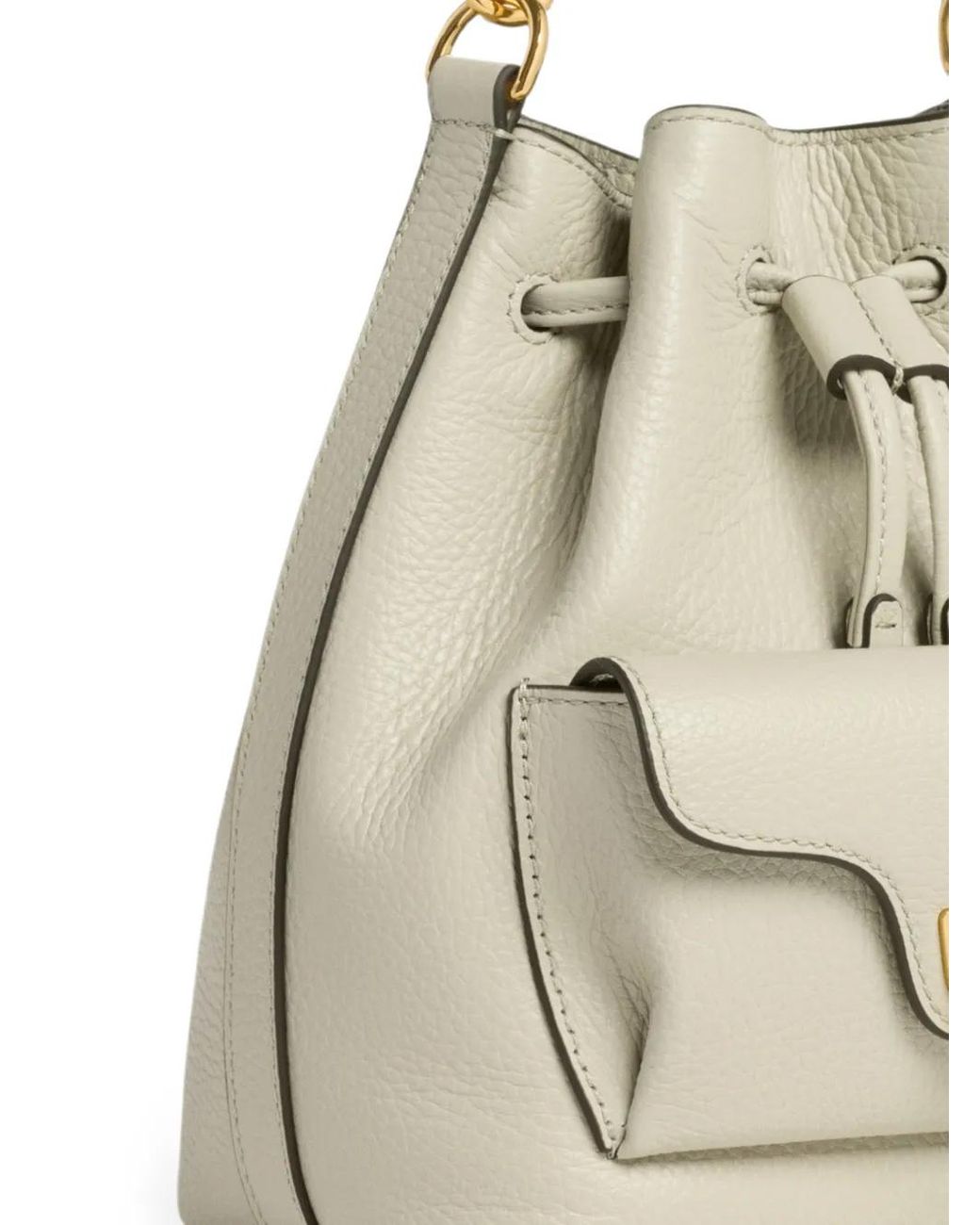 Coccinelle White Beat Generation Grained Leather Shoulder Bag