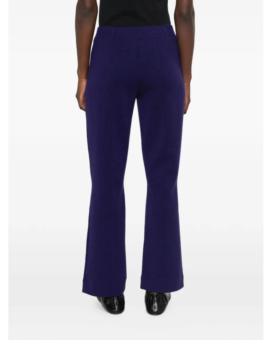 Bompard Blue Knitted Bootcut Trousers