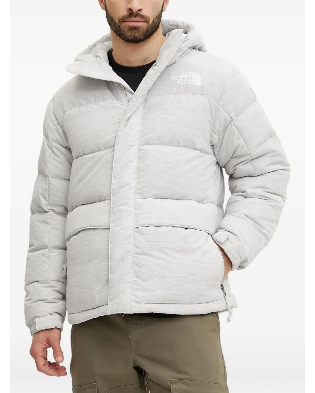 The North Face Gray Padded Hooded Jacket for men