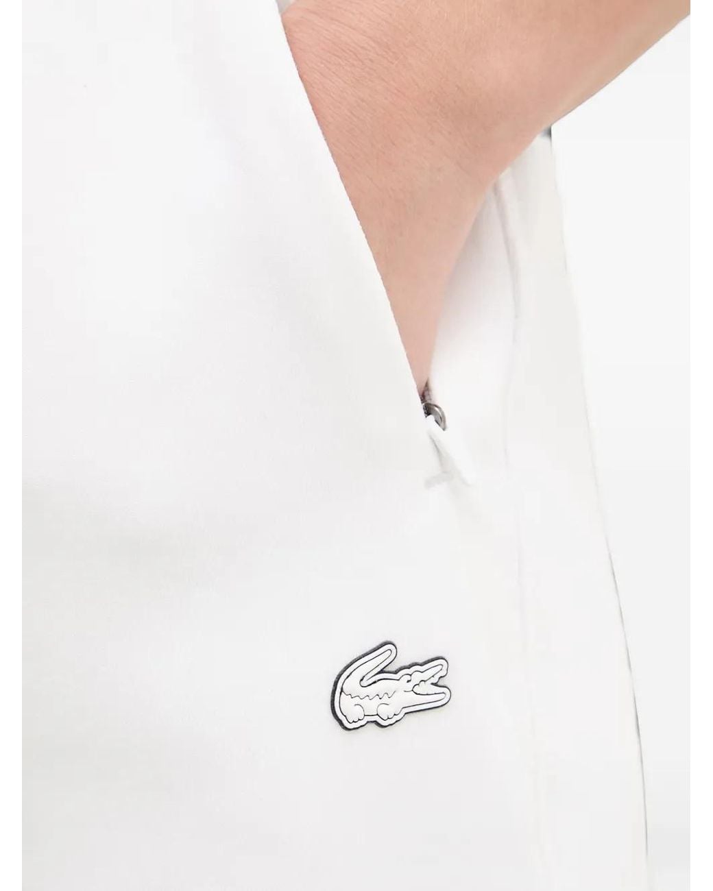 Lacoste White Logo-Patch Track Pants