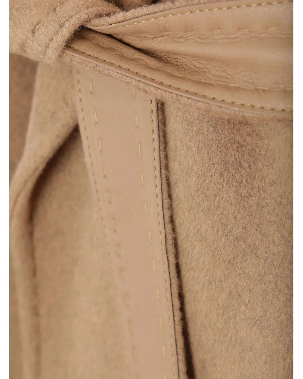 Max Mara Natural Vale Peak-Lapel Belted Coat