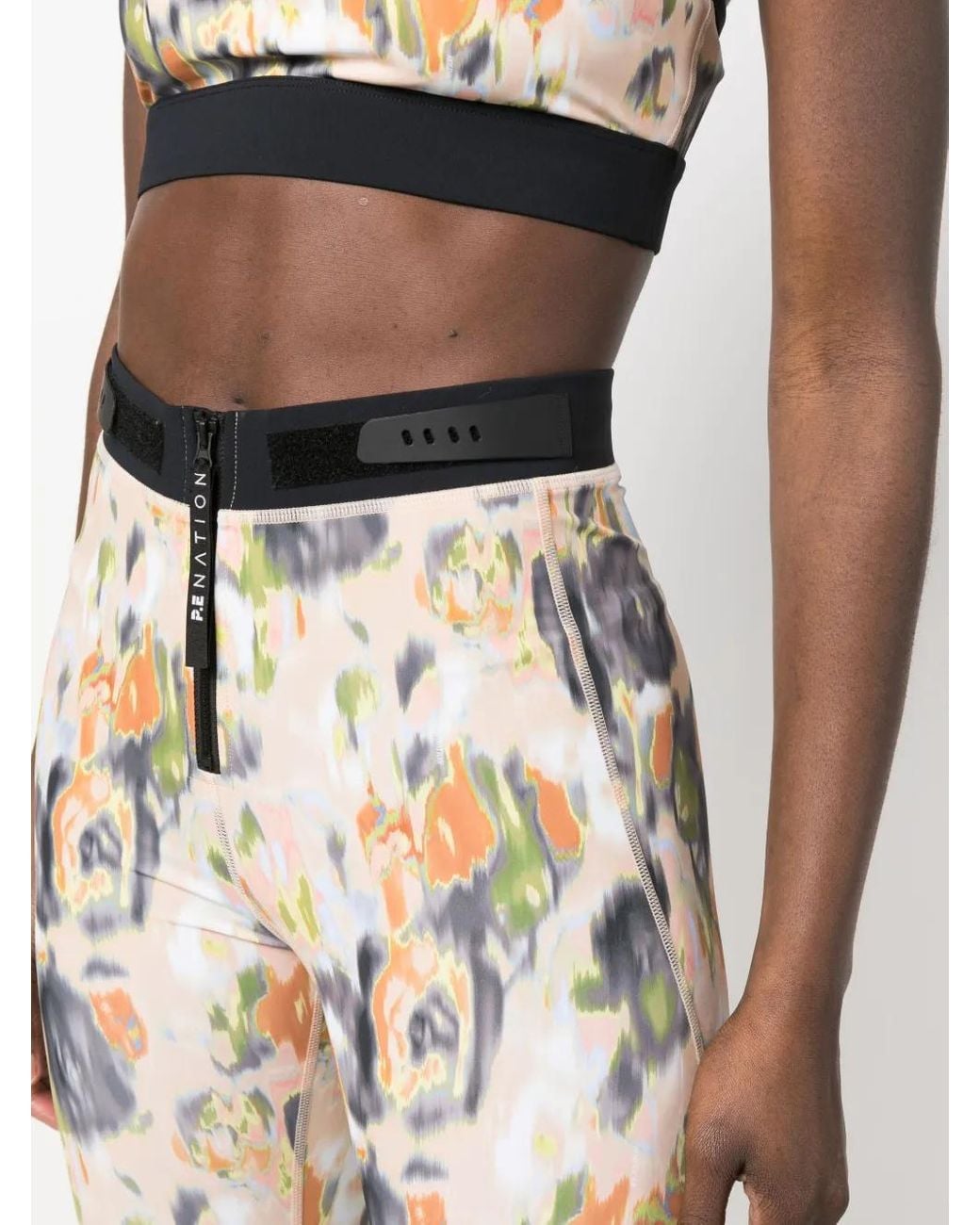 P.E Nation Natural Graphic-Print High-Waisted Leggings