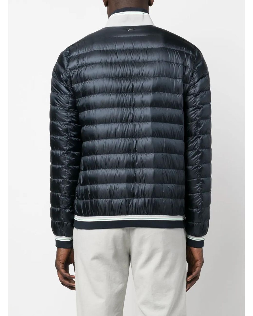 Herno Blue Zip-Up Padded Down Jacket for men