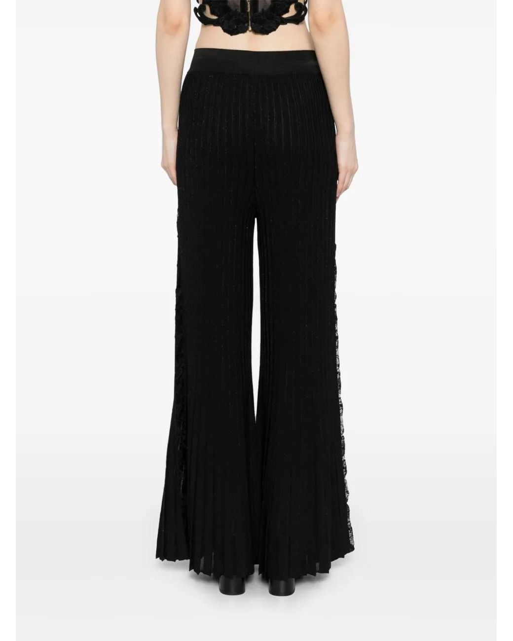 Elie Saab Black Knitted Flared Trousers