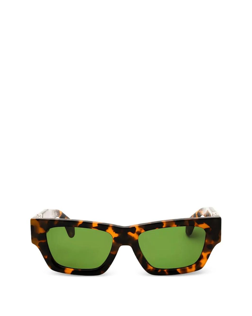 Palm Angels Green Magnolia Square-Frame Sunglasses
