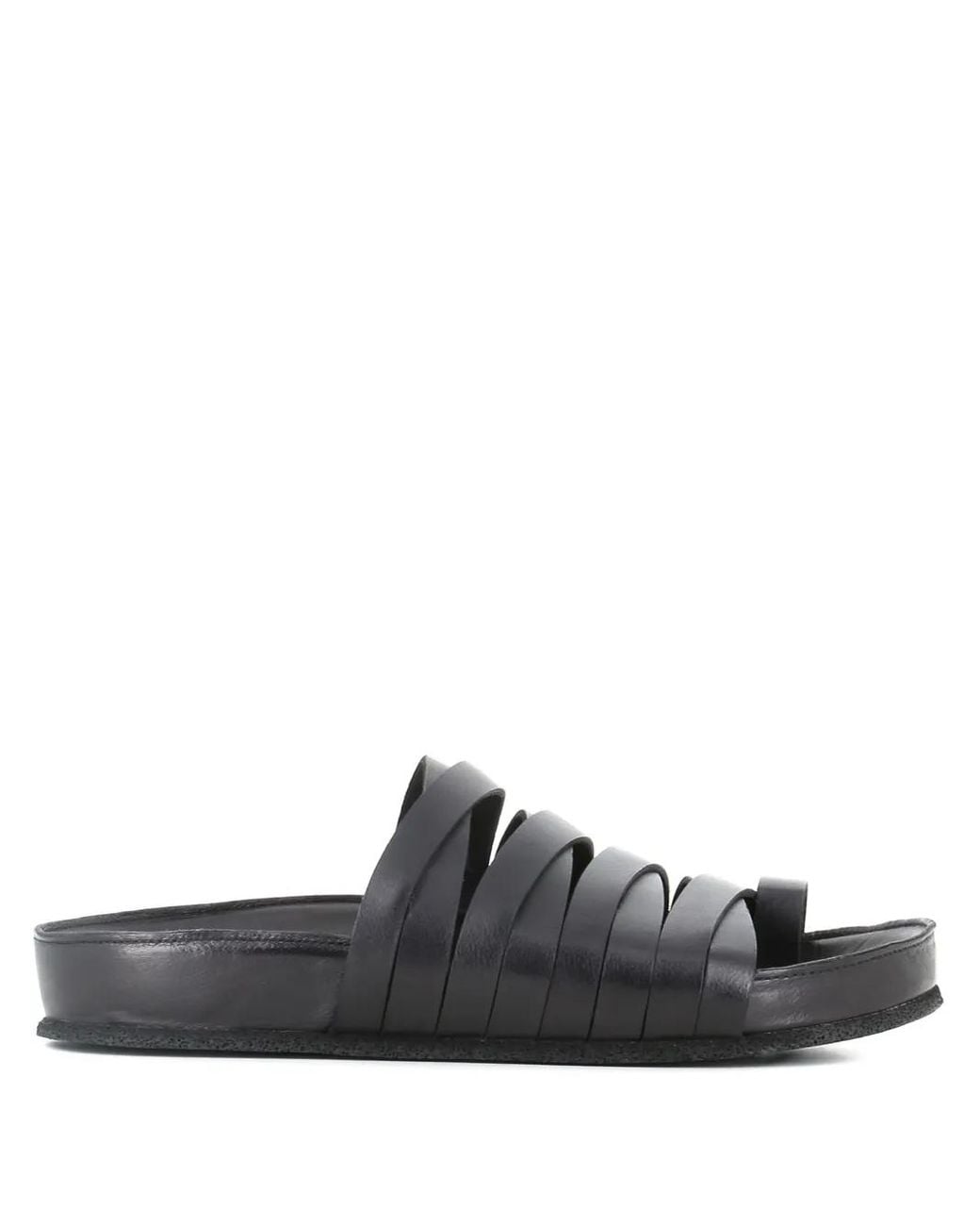 Pantanetti Black Strappy Open-Toe Sandals