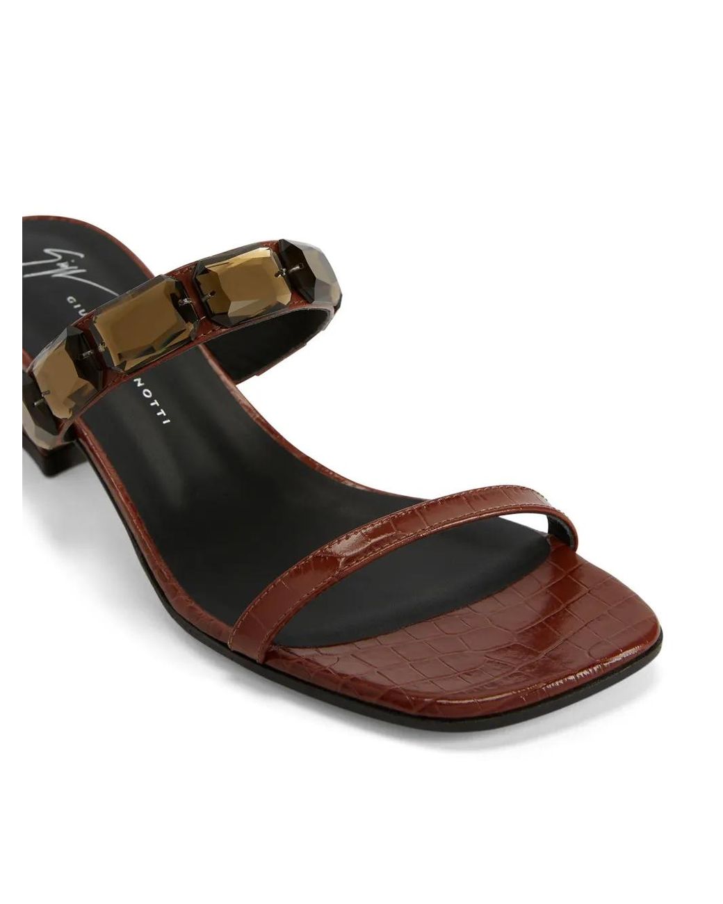 Giuseppe Zanotti Brown Flaminia 45Mm Square-Toe Sandals