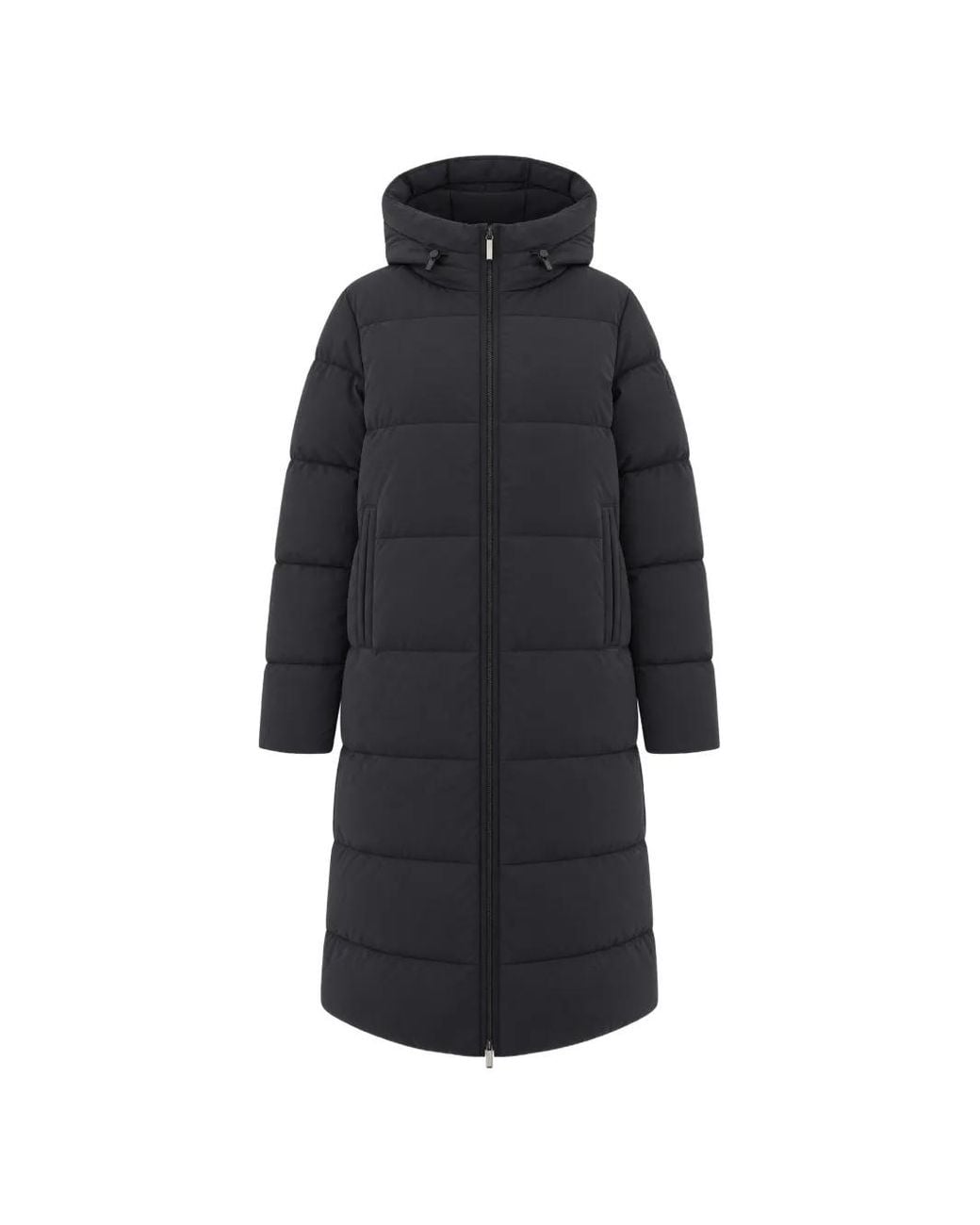 K-Way Blue Quilted Hooded Coat