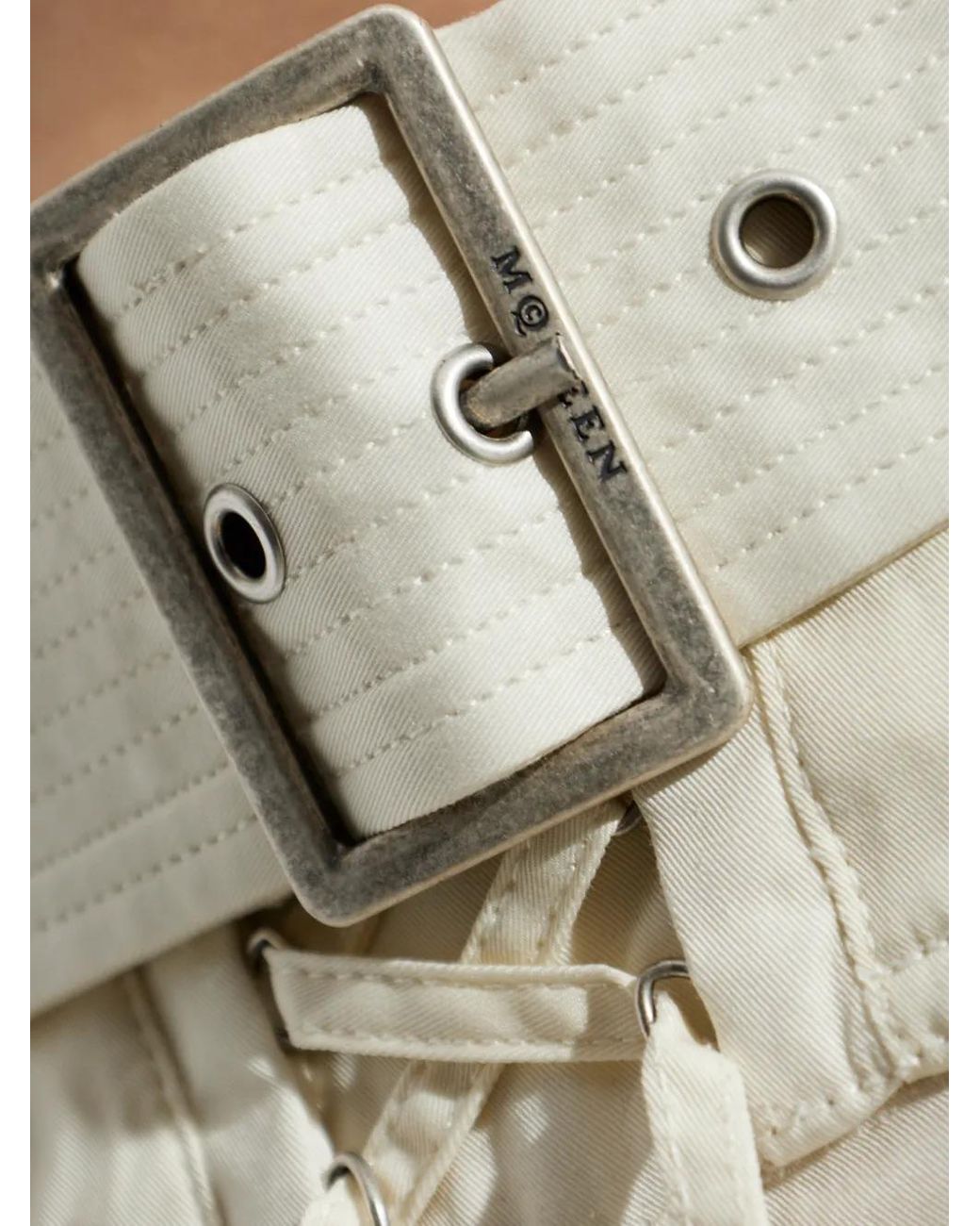 McQueen White Oversized Cargo Shorts