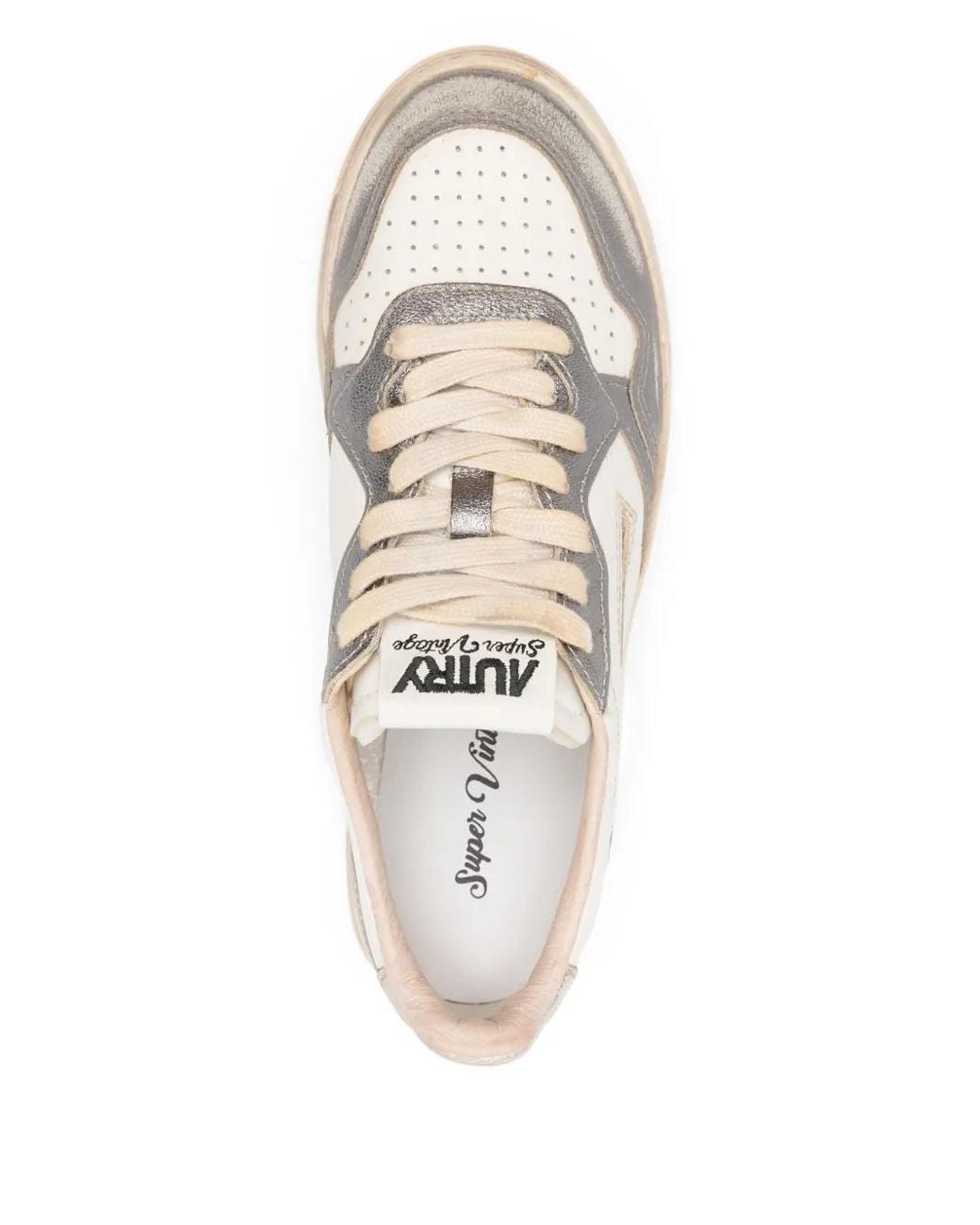 Autry White Low-Top Sneakers With Perforated Design