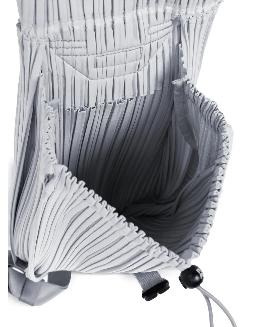 Pleats Please Issey Miyake White Pleated Backpack