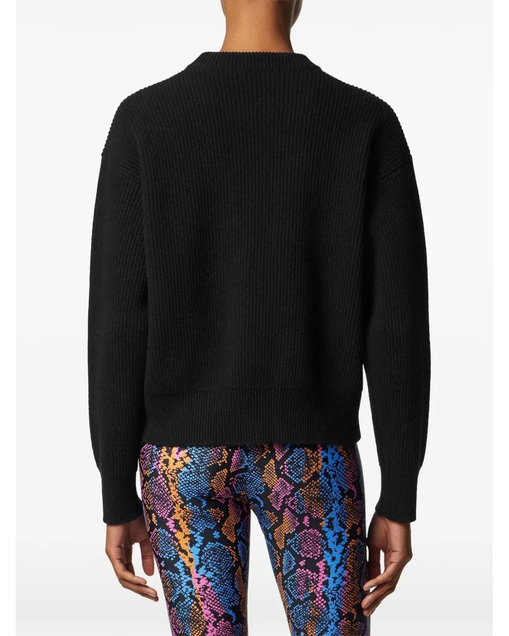 Versace Black Embroidered Wool Knit Sweater