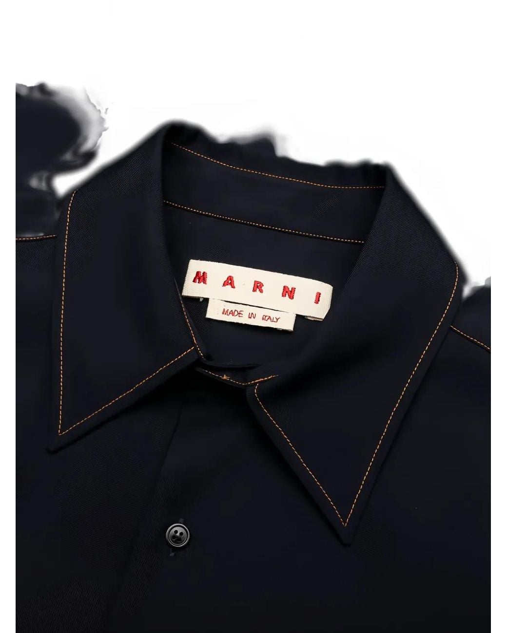 Marni Blue Pocket-Detail Short-Sleeve Shirt for men