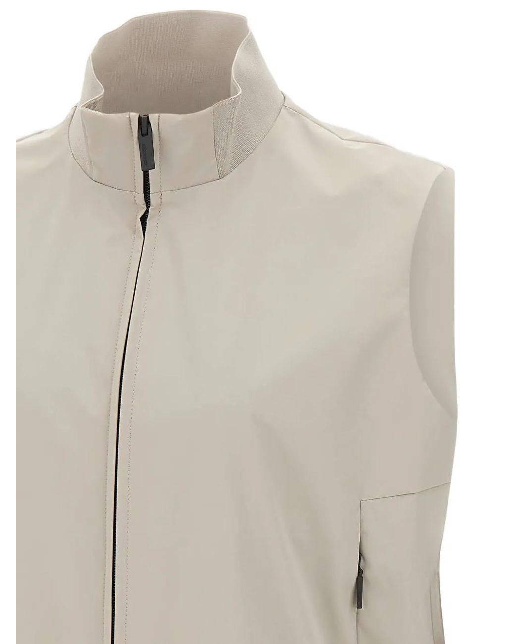 Rrd White Stand-Up Collar Zip Vest for men