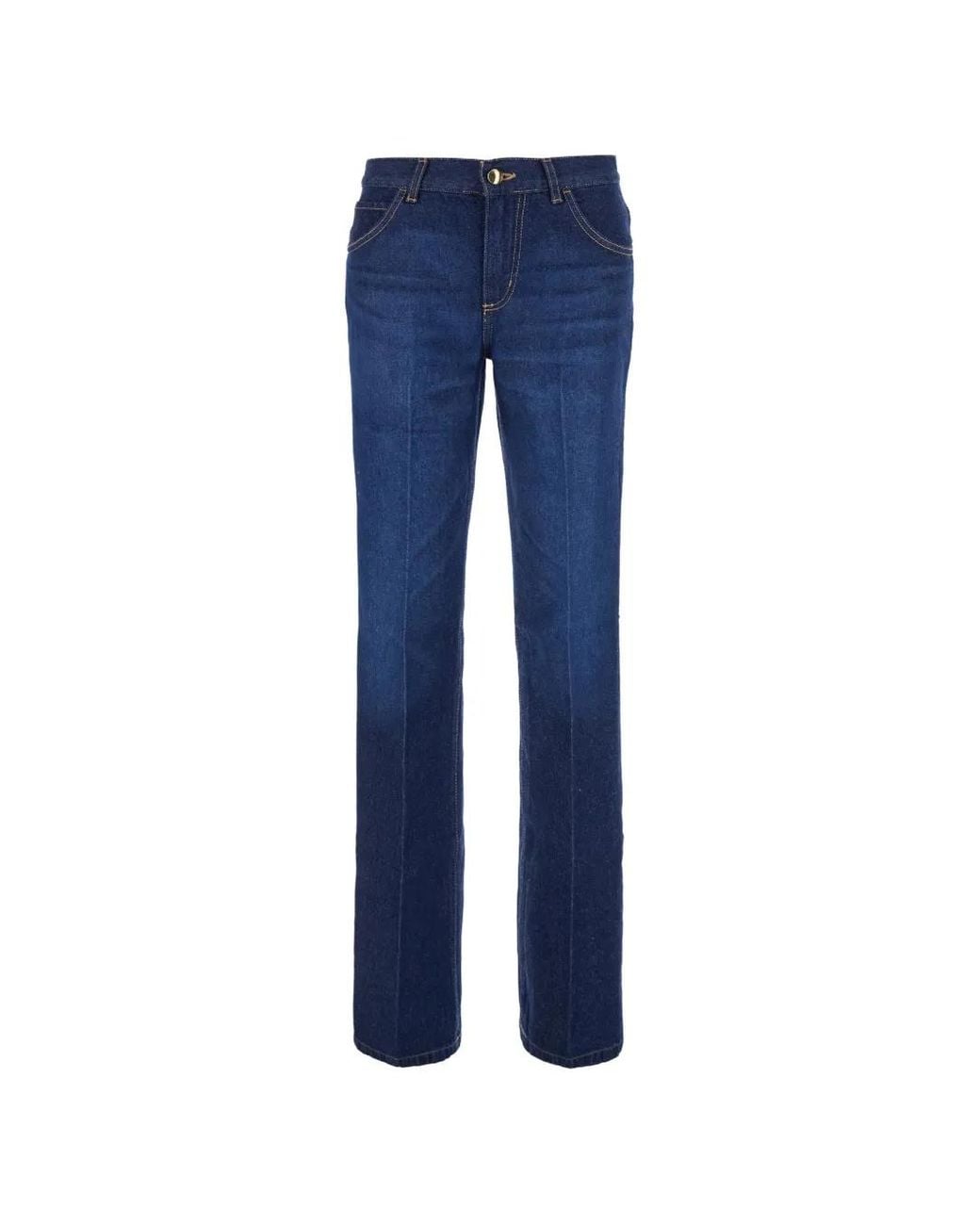 ..,merci Blue Pressed-Crease Straight-Leg Jeans
