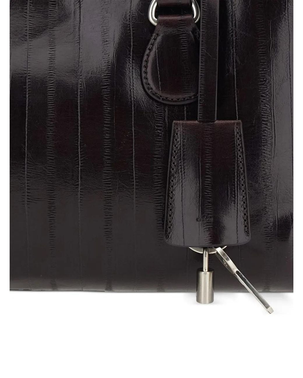 OSOI Black Shell Brot Lizard-Effect Leather Shoulder Bag