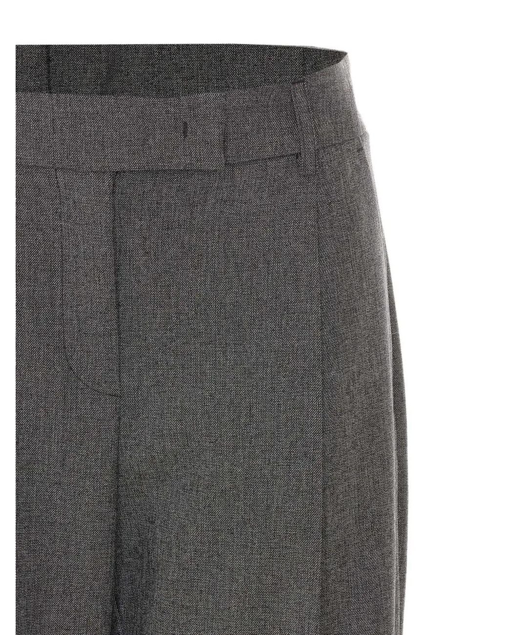 RUE DU BAC Gray Straight-Leg Tailored Trousers