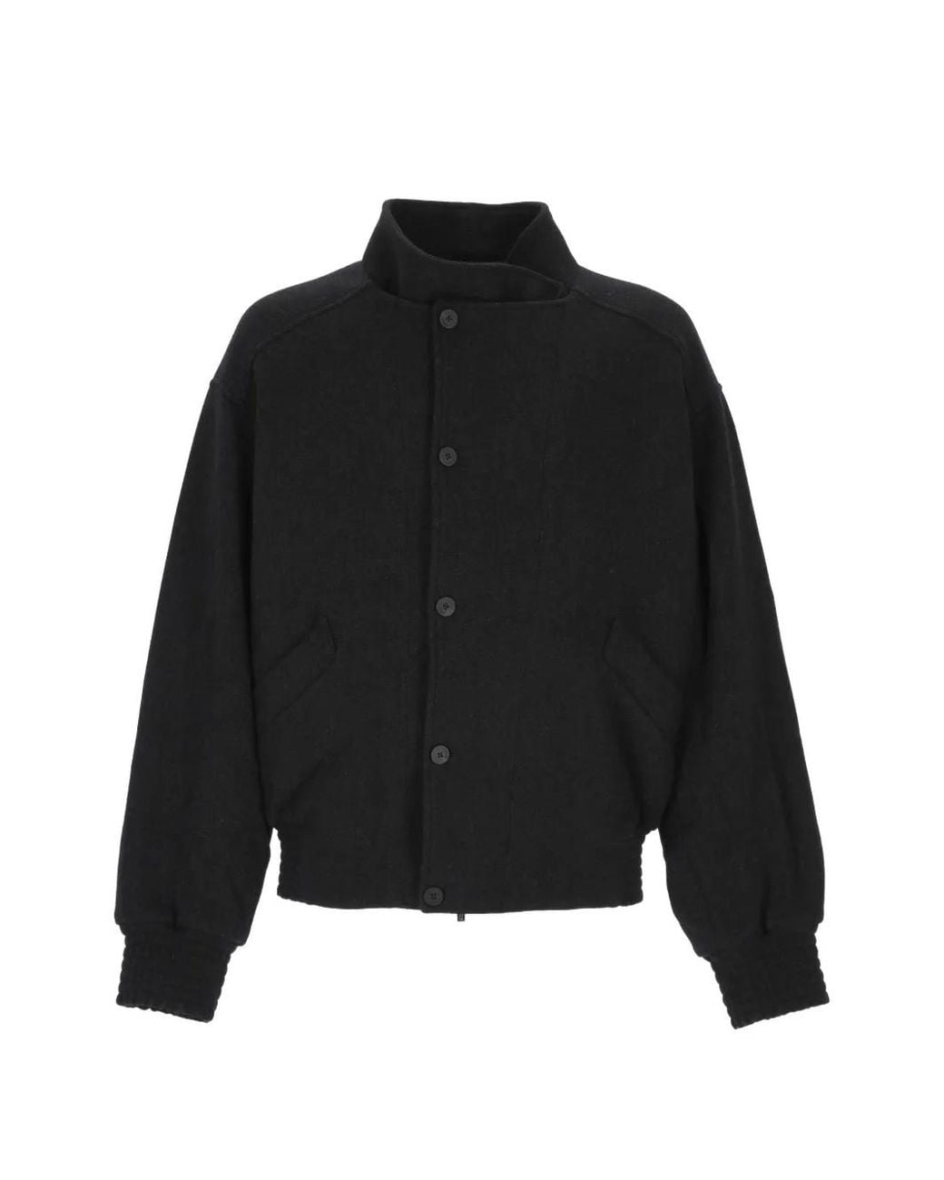 Jacquemus Black Funnel-Neck Elasticated-Trim Jacket for men