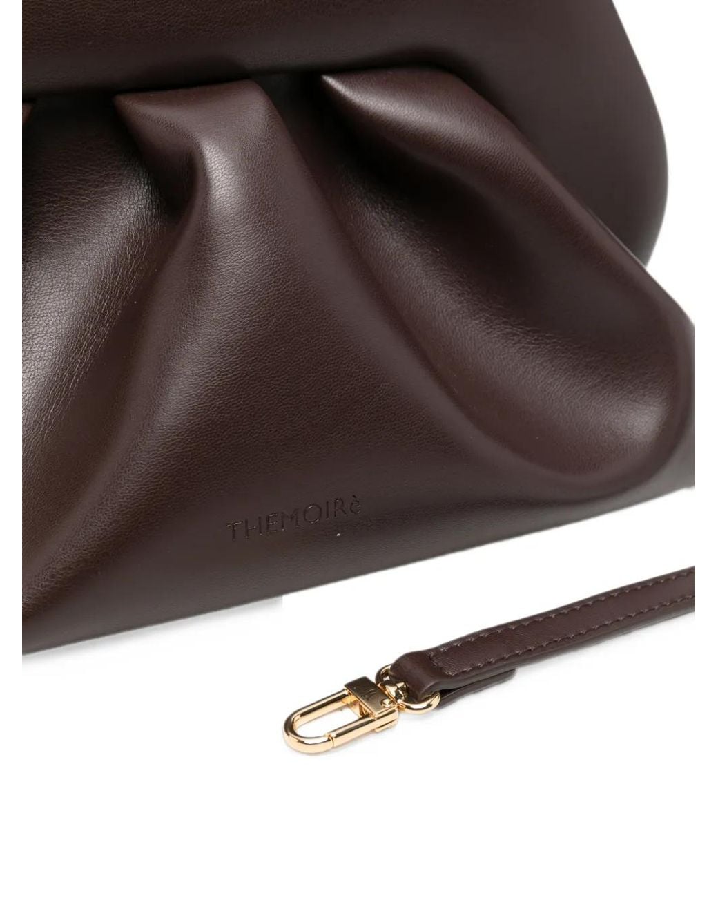 THEMOIRÈ Brown Bios Ruched Clutch Bag