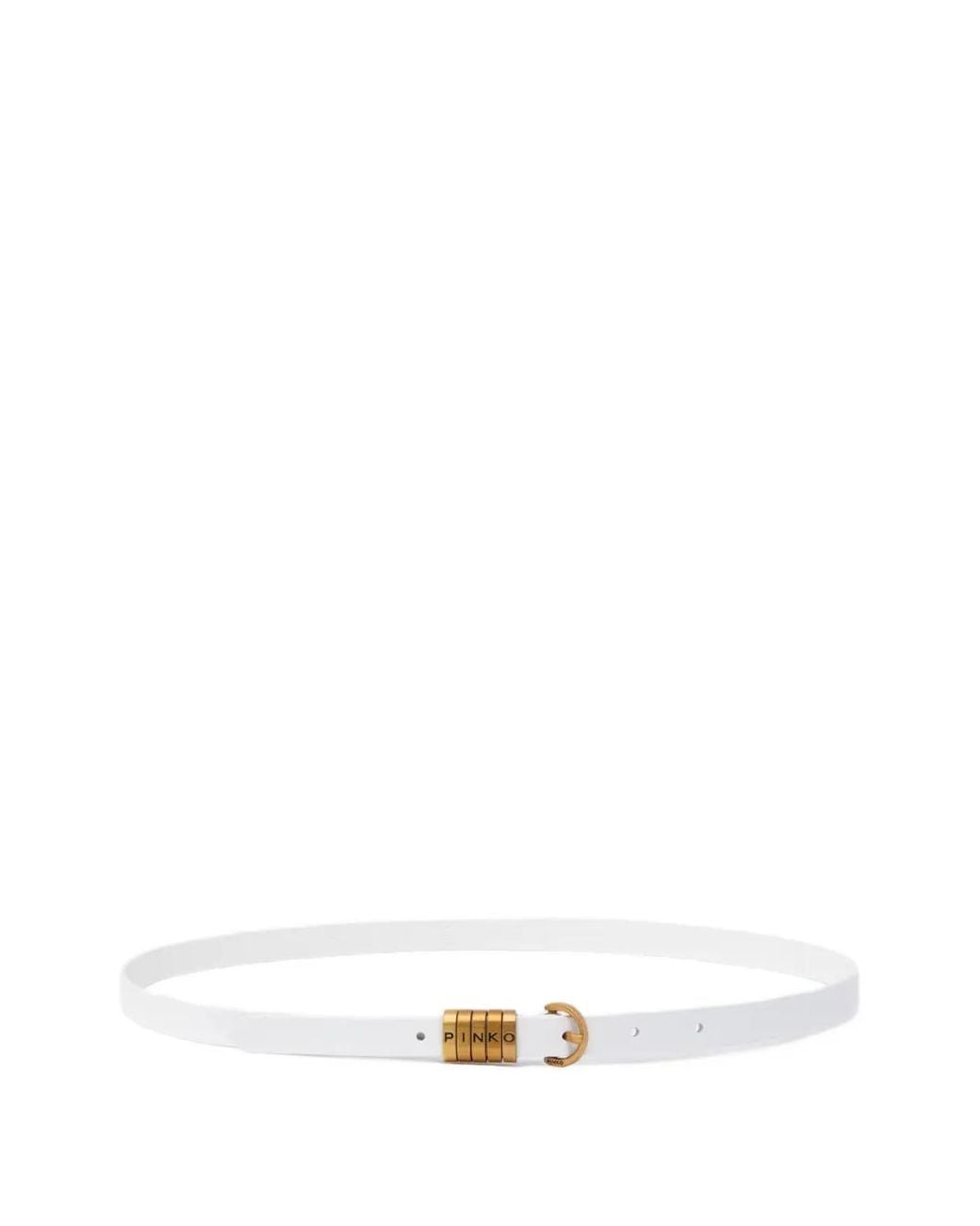 Pinko White Belt With Lettering Logo