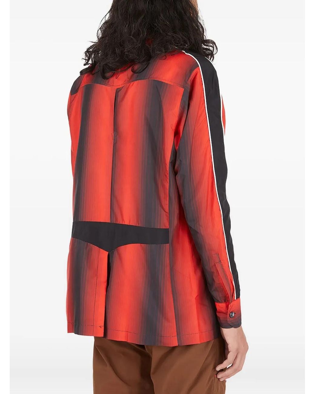 Ahluwalia Red Stripe-Pattern Shirt Jacket for men