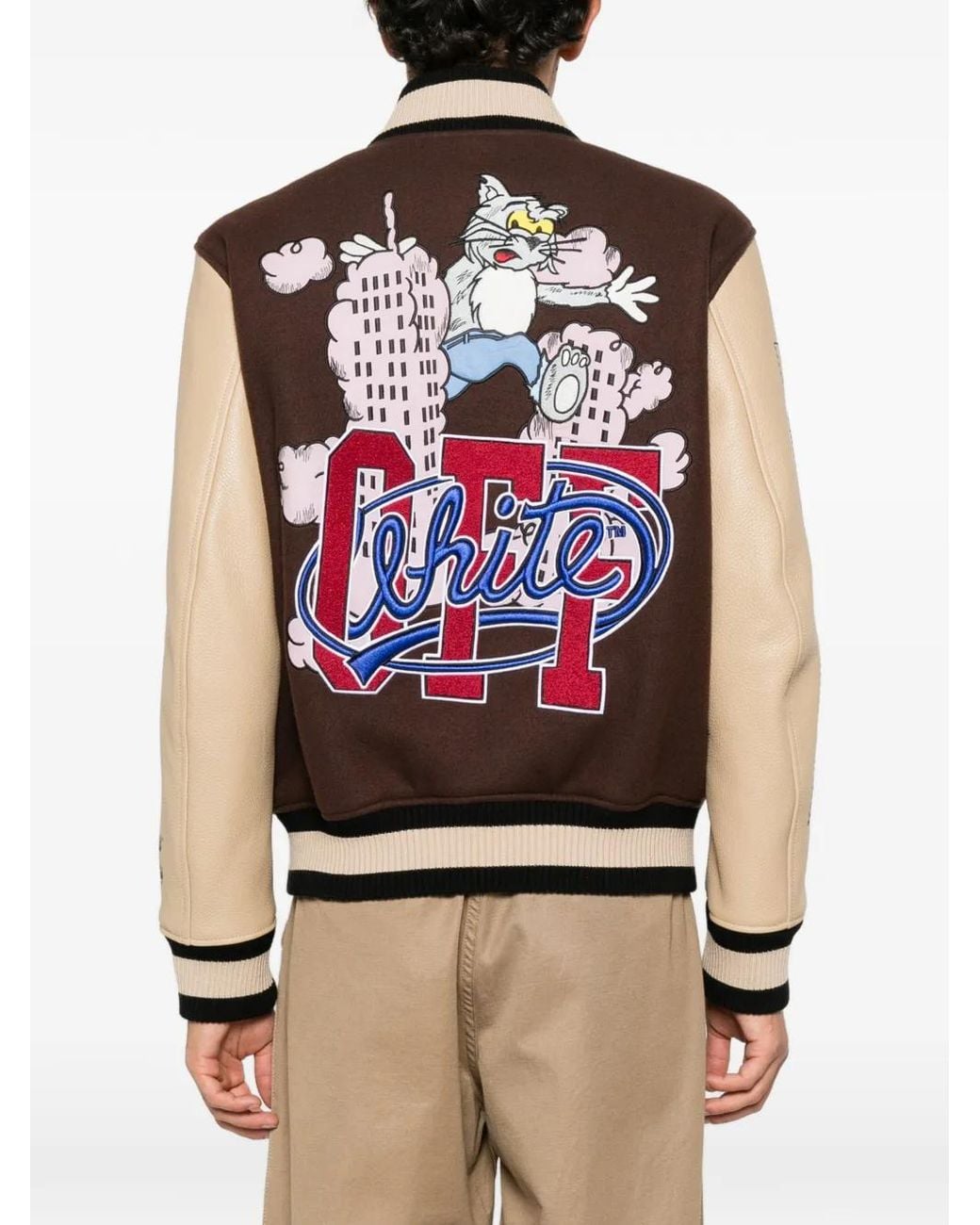 Off-White c/o Virgil Abloh Brown Veste Bomber À Détail De Patch for men