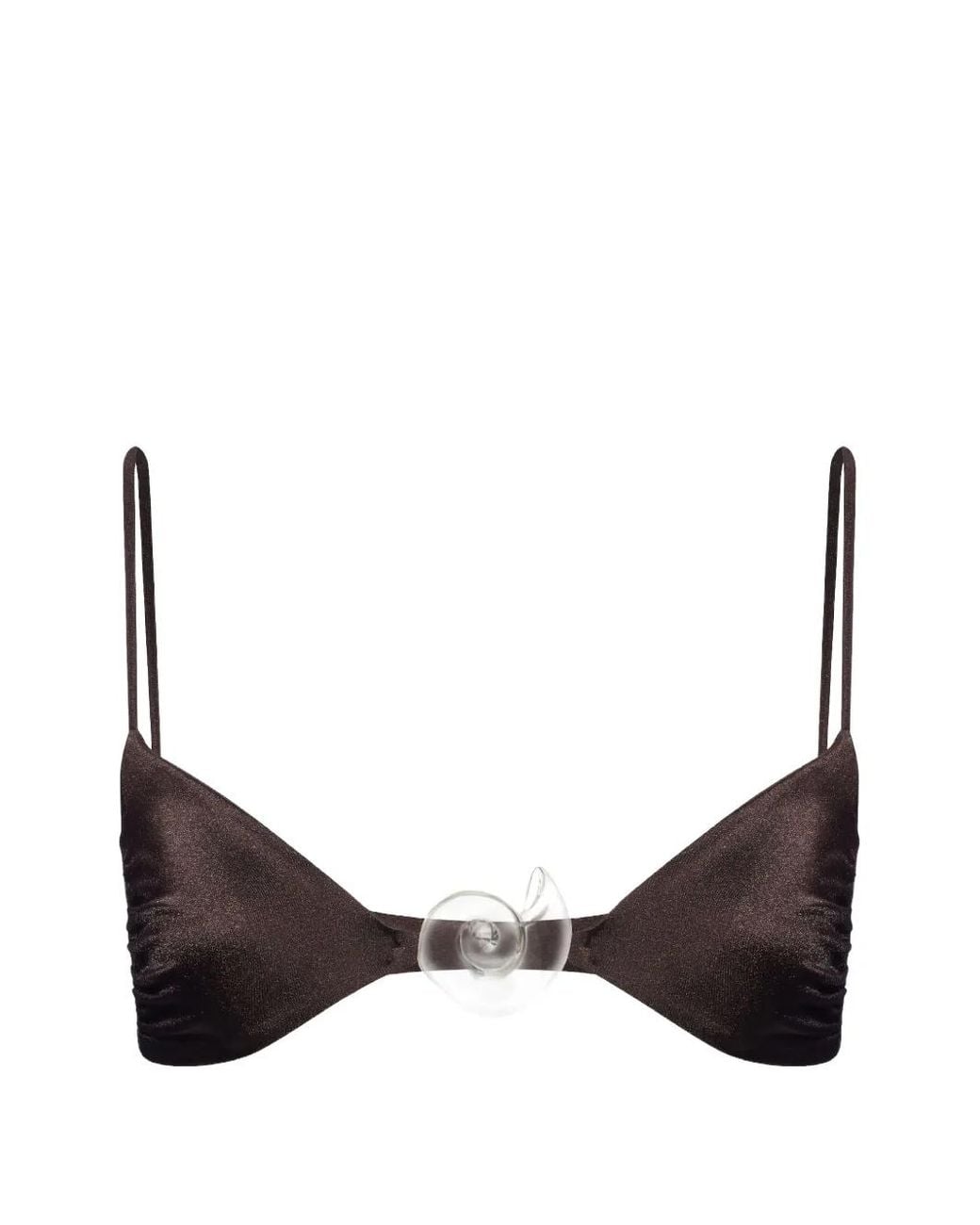 Salt & Wave Brown Aphrodite Shell-Embellished Bikini Top