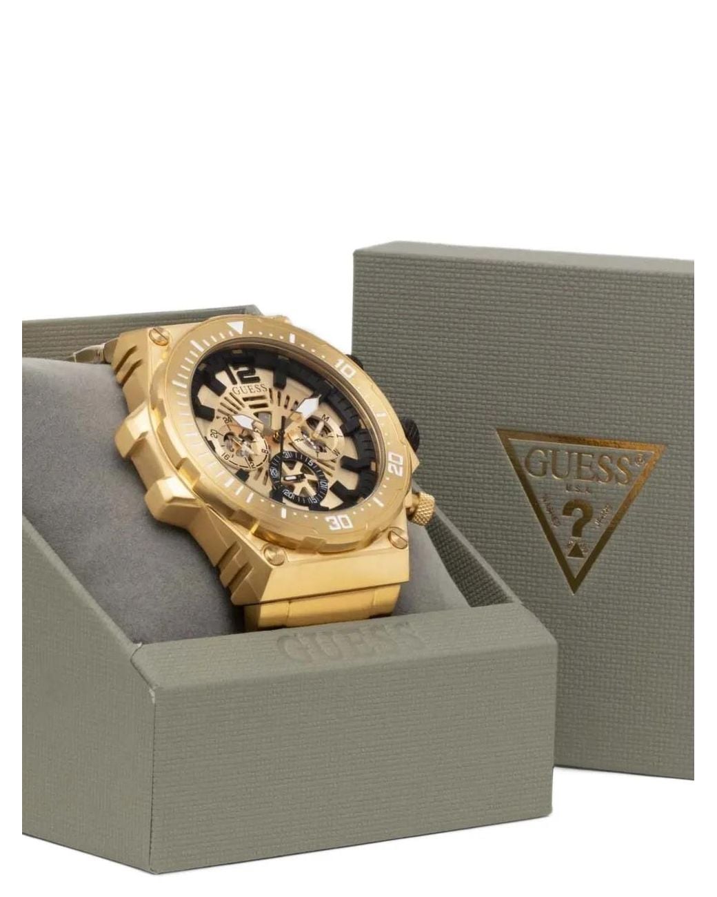 Guess Metallic Exposed Screw 48Mm Watch for men