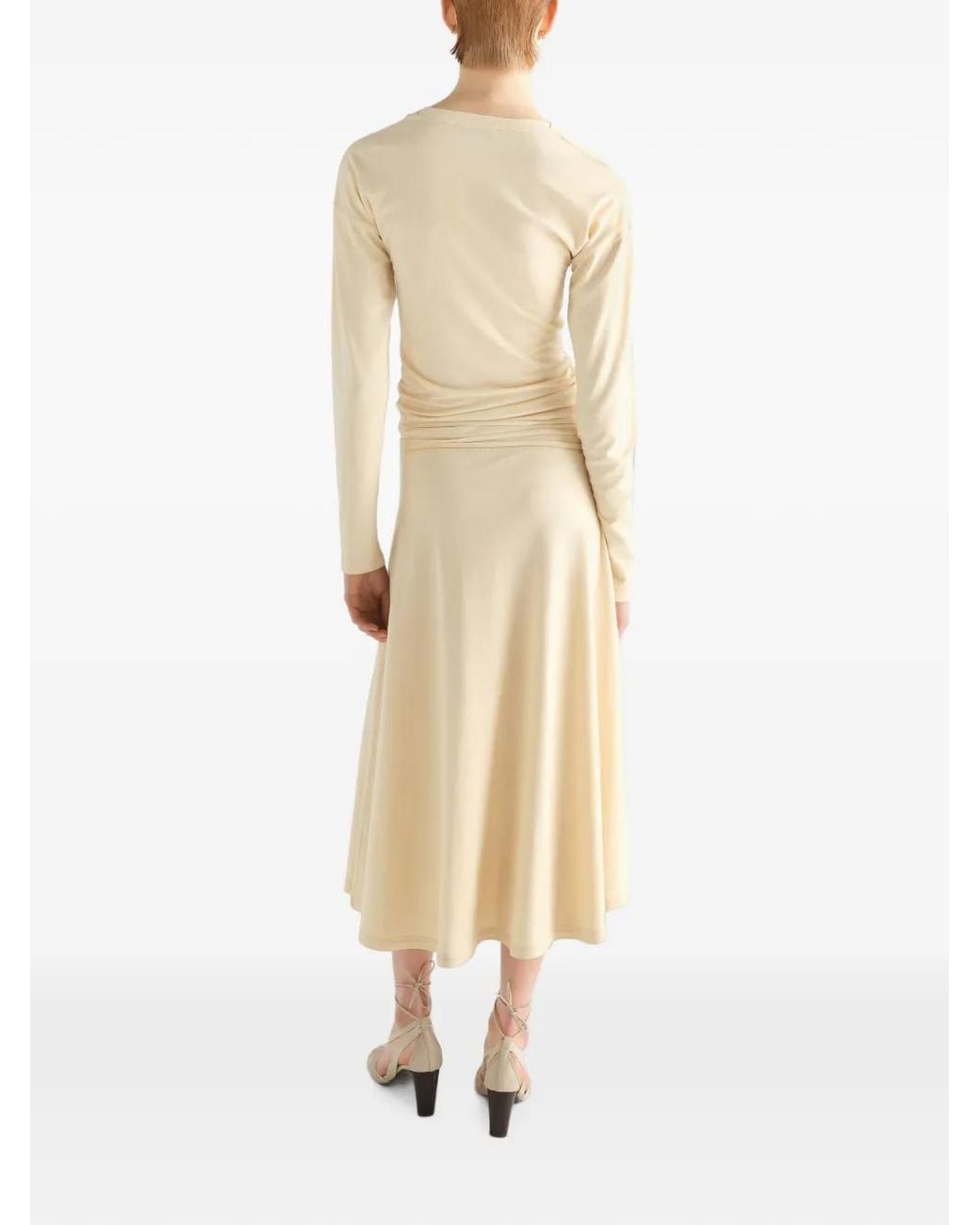 Lemaire Natural Fluid Long-Sleeve Dress