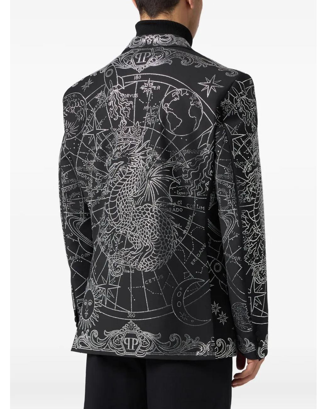 Philipp Plein Black Blazer Stones Zodiac for men