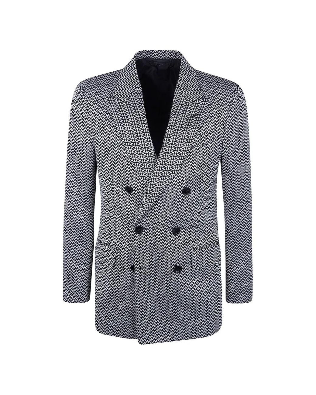 Tom Ford Gray Jacquard Geometric Design Jacket for men
