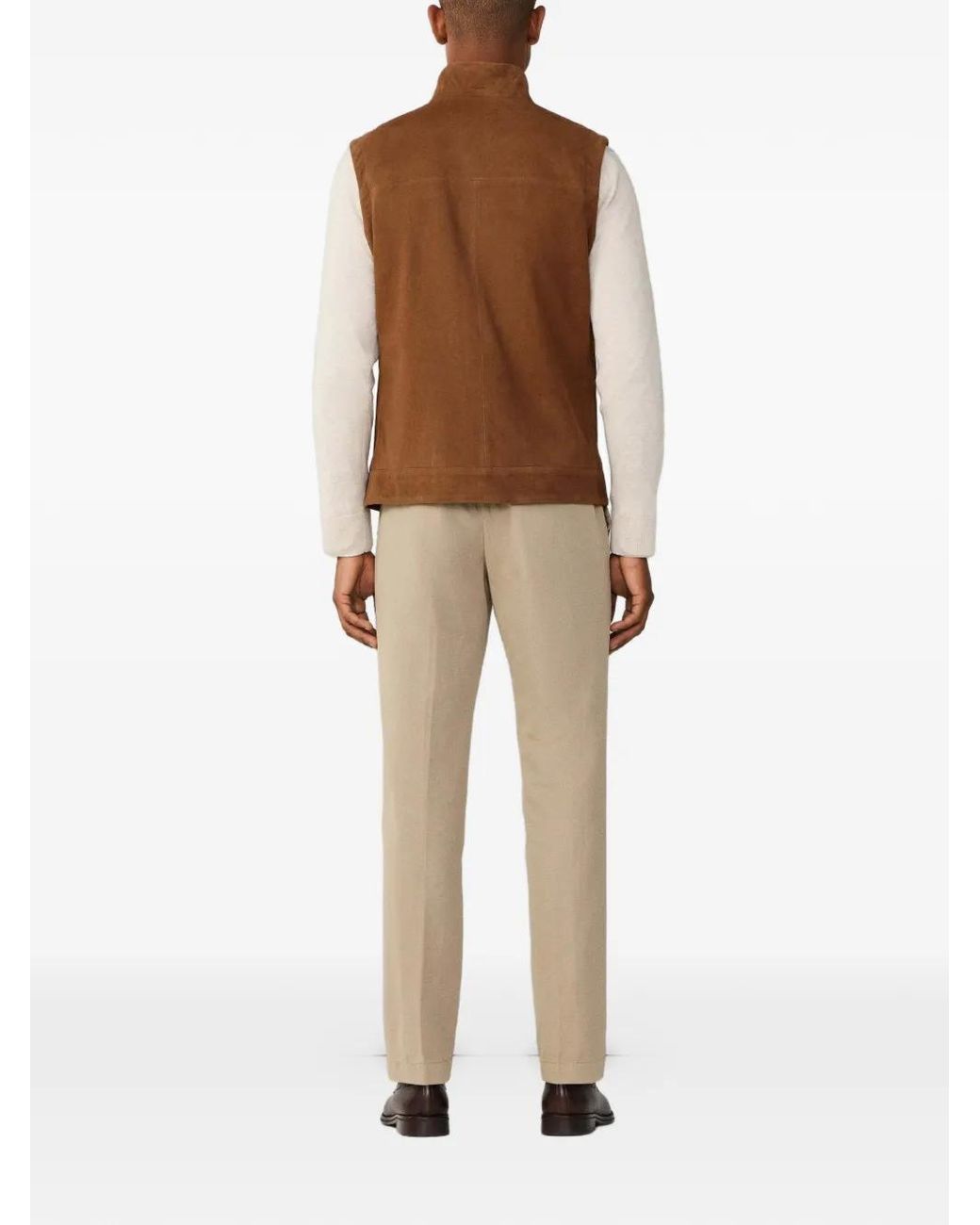 Hackett Brown Suede Gilet for men