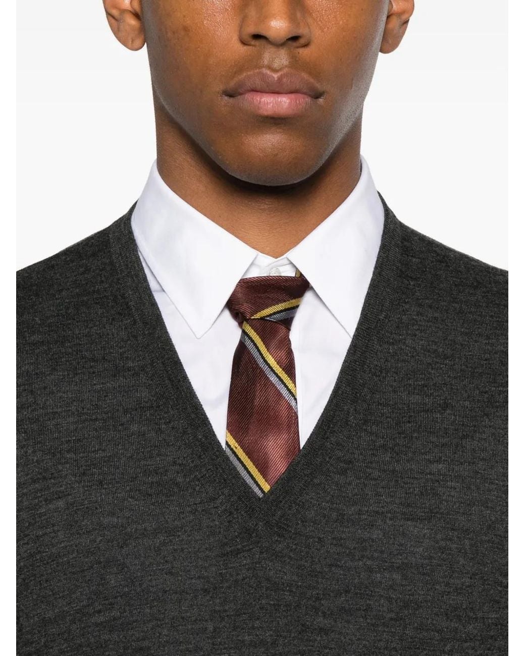 Jersey De Lana Con Cuello En V Gucci de hombre de color Black