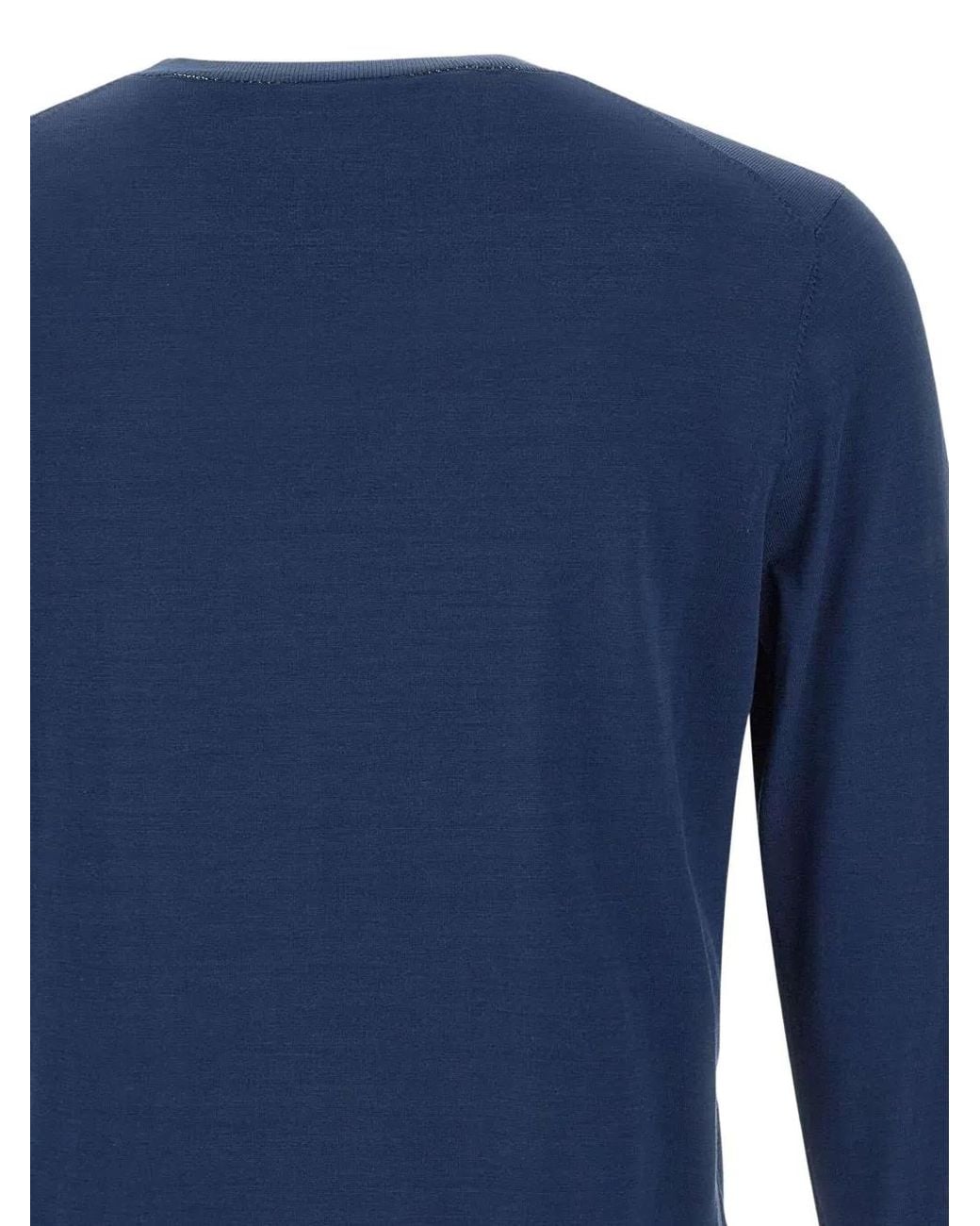 Kangra Blue Crew-Neck Sweater for men