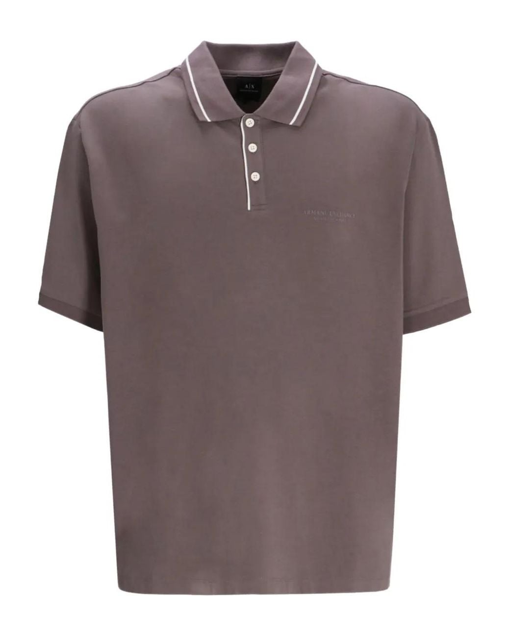 ARMANI EXCHANGE Brown Contrasting Piping Polo Shirt for men