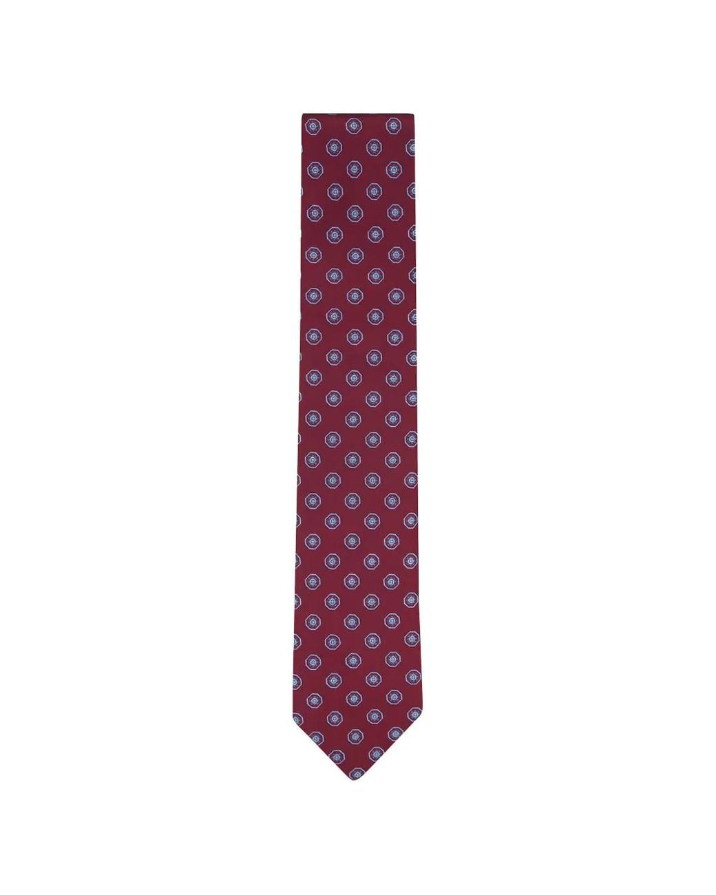 Canali Purple Geometric-Print Silk Tie for men