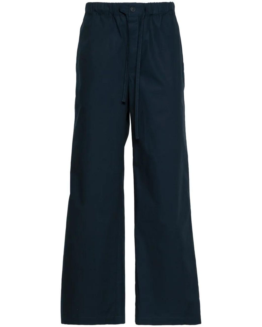 MODES GARMENTS Blue Poplin Straight-Leg Trousers for men