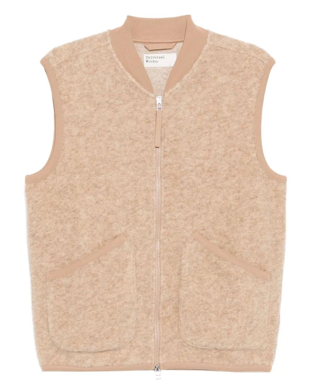 Universal Works Natural Zipped Gilet for men