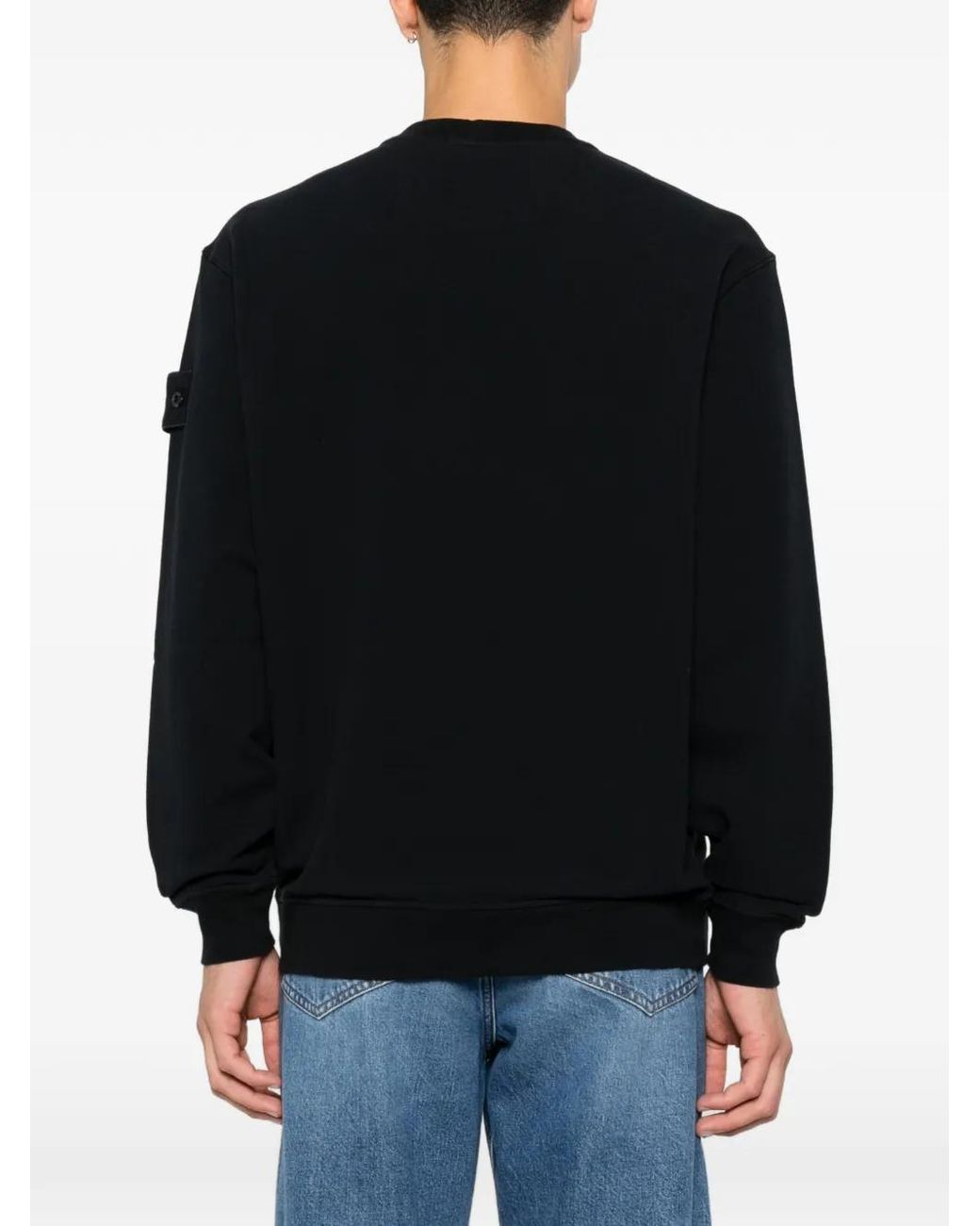 Stone Island Black Logo-Patch Sweater for men
